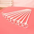 Pack of 8 white plastic balloon sticks and holders for sea animal theme party decorations - Foil Balloon Support Rod | White
