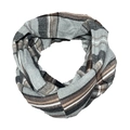 Grey plaid faux cashmere neck warmer with functional pocket for phone storage - F50