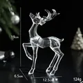 Transparente Acryl Rentier Weihnachtsfigur mit Abmessungen 19x12,5cm und Kristallstruktur - Medium Stehendes Rentier