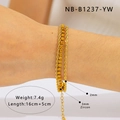 Détails du bracelet multicouche plaqué or avec zircons et dimensions de la chaîne torsadée - Design Superposé à Trois Rangs en Zircone Jaune (NB-B1237-YW)