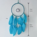 Blue dream catcher with feathers and measurements 15cm ring diameter and 26cm fringe length - MS4033A Blue