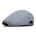 Dark gray ivy cap with fine textured stripes and adjustable strap for casual wear - Light Gray