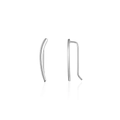 Minimalist S925 sterling silver geometric ear climbers with polished chrome finish - 925 Silver / Platinum
