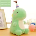 Cute green dinosaur plush toy with colorful party hat and soft back fins in 23cm size - 23CM / Green Dinosaur