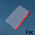 A6 διαφανής θήκη PVC με 6 τρύπες και κόκκινο φερμουάρ για σημειωματάρια με κρίκους - A6 Διαφανής Τσάντα με Κόκκινο Φερμουάρ