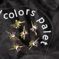 Y2K gold star nail charms with purple crystal stones in a 3D mini celestial design - 30# Starburst (11*7mm)