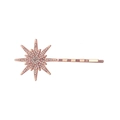 Rose gold hair pin featuring sparkling sunburst design with clear crystal rhinestones - Rose Gold Large Star
