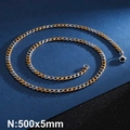 Curb chain necklace featuring two-tone gold and silver links in 500x5mm size - 5mm Two-Tone Gold & Silver / Necklace 60cm