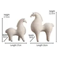 Modern abstract resin horse sculpture set in matte cream finish for living room decor - Cream White 2-Piece Set