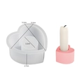 Heart-shaped silicone mold for DIY candle holders in translucent white resin material - Heart Candle Holder / Semi-transparent White