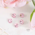 Pink 8x8mm square faceted crystal glass stones for DIY nail art and jewelry making - D094 Square 8X8mm