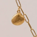 18K gold plated stainless steel paperclip chain necklace with a detailed shell pendant - Small Shell Pendant