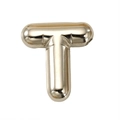 Pendentif lettre T en acier inoxydable doré avec design ballon 3D poli - Lettre T