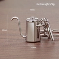 Silver mini moka pot keychain with polished mirror finish and dimension markings - Pourover Kettle (Silver)