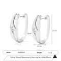 Pendientes geométricos con circonitas micro-pavé en plata, altura 2,3 cm y ancho 0,7 cm - Pendientes Largos de Circonita - Plata (EP5613)