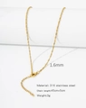 Detail of 1.6mm 18k gold plated stainless steel twist chain with lobster clasp and extension - HC0025G1645-Water Wave Chain