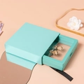 Mint green PE film floating jewelry box for earrings with pull-out drawer structure - Tiffany Blue Hard Case; 7*7*2