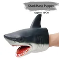 Realistic shark hand puppet toy for kids made of soft rubber measuring approx 16cm - Shark Hand Puppet
