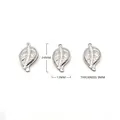 Silver hollow leaf-shaped stainless steel charms with vein texture and 24x13mm dimensions - Leaf