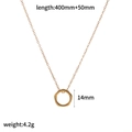 Rose gold stainless steel necklace with circular pendant, length 400mm and 4.2g weight - Rose Gold Geometric Round Necklace (TN3690)
