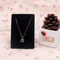 Delicate gold heart pendant necklace with clear zircons on black card presentation - 6x9cm Black Cardstock (100 Sheets)