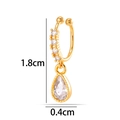 Golden cuff earring with cubic zirconia studs and a teardrop pendant, 1.8cm height - Teardrop Style (2625-8#) / Gold