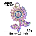Ciondolo girasole arcobaleno con etichette di misura 26mm e peso di 2,5g in dettaglio - Ciondolo / Colorato
