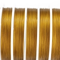 Five rolls of gold plated stainless steel beading wire for DIY jewelry making - 0.3mm*18m / Gold