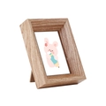 Minimalist light brown wooden picture frame with natural grain and back stand support - Teak Wood Color