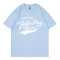 Light blue short sleeve T-shirt featuring Philadelphia Father's Day Run print - Light Blue 317
