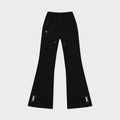 Black cotton flared sweatpants with cross embroidery and elastic drawstring waistband - XS / Wild Black