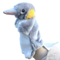 Marionnette à main pingouin en peluche grise et blanche pour jeux de rôle - Oiseau