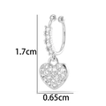 Ear cuff cœur argenté avec pierre de zircone scintillante, longueur de 1,7 cm - Style Cœur (2624-7#) / Argent