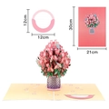 3D pop-up greeting card featuring a purple vase with pink flowers and a matching envelope - Pink Cover Large Cherry Blossom Pop-up