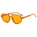 Klassische Pilotensonnenbrille mit bernsteinfarbenem Schildpattrahmen und orangen Gläsern - Gelber Demi Rahmen / Orangefarbene Gläser