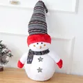 85cm Weihnachts-Schneemann Plüschpuppe mit langer Strickmütze und festlichem Schal - Stil 3 Schneemann (85cm)