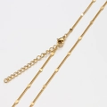 Golden stainless steel necklace with flat sequins, lobster clasp and extension chain - 45cm+5cm / Gold