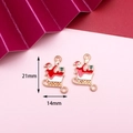 Christmas Santa Claus on sleigh charms in red gold enamel, 21x14mm DIY jewelry pendants - 33# Santa Claus