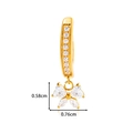 Titanium bow belly button ring with sparkling zircon pendant and gold finish - Gold (T2533-5)