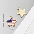 Detailed view of American flag star pendant with 1.8cm size dimensions for jewelry DIY - 2827 Pentagram