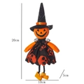 Ciondolo bambola strega zucca di Halloween con cappello nero e motivi a teschio arancio - Motivo di Zucca