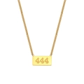 Collar retro de acero inoxidable chapado en oro de 18K con colgante número ángel 444 - Collar Con Número De Ángel 444