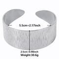 Bracciale rigido a C in acciaio inossidabile argento con dettagli su peso e misura - Color Acciaio