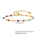 Dettaglio del bracciale placcato oro 18K con cubi colorati da 0,26cm e marchio K18 - Bracciale con Perline a Cubo Multicolore (BR-2132G)