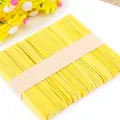 Pack of 50 yellow wood popsicle sticks for DIY crafts and handmade model building - Yellow 114mm*10mm*2mm / 50 Pcs/Bundle