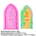 Moule en silicone porte gothique rose avec motifs de vignes pour décoration de gâteaux - 4# Porte Pointue avec Fenêtre / Rose