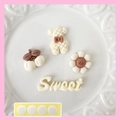 3D resin cartoon bear and cherry DIY charms set with adhesive for water bottles - Sunflower 4Pcs Set (With Adhesive)