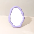Purple cloud-shaped wavy makeup mirror in Nordic Memphis style for desktop decor - Purple (Glossy)