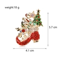 Kerstsok broche met strassteentjes, 5,7 cm hoog, feestelijk kleurrijk sieraad van legering - Kerstlaars Set (C423-A)