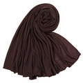 Dark coffee brown jersey hijab scarf in premium windproof knit fabric for women - Coffee